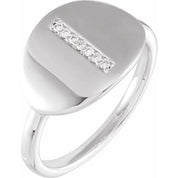 14K White .04 CTW Natural Diamond Initial I Ring