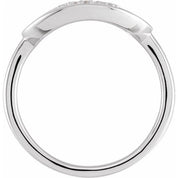 14K White 1/10 CTW Natural Diamond Initial Q Ring