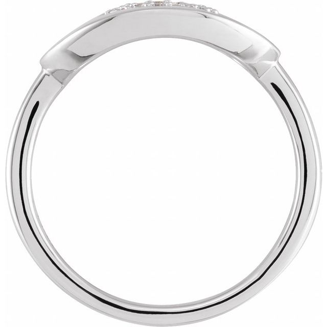 14K White 1/10 CTW Natural Diamond Initial Q Ring