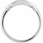 14K White 1/10 CTW Natural Diamond Initial U Ring