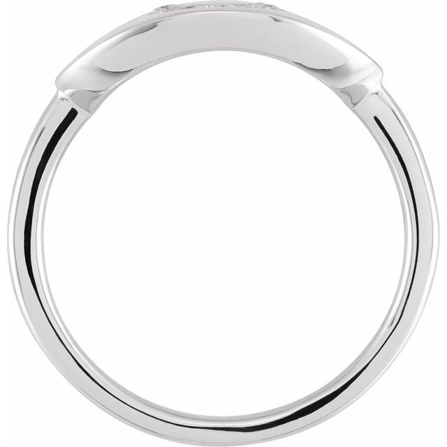 14K White 1/10 CTW Natural Diamond Initial U Ring