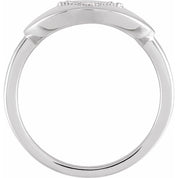14K White .08 CTW Natural Diamond Initial V Ring
