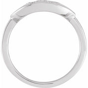 14K White 1/6 CTW Natural Diamond Initial W Ring