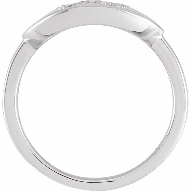 14K White 1/6 CTW Natural Diamond Initial W Ring