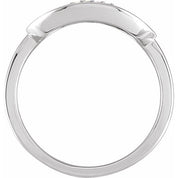 14K White 1/10 CTW Natural Diamond Initial Z Ring