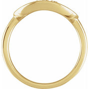 14K Yellow .07 CTW Natural Diamond Initial S Ring