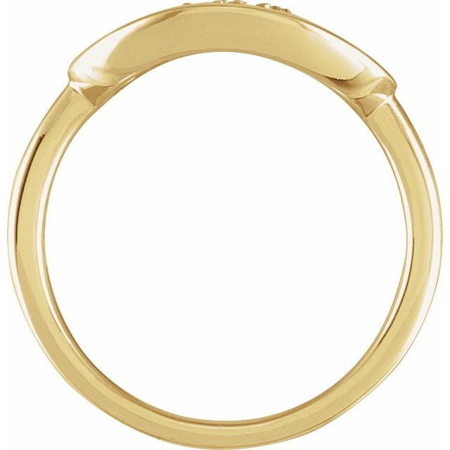 14K Yellow .07 CTW Natural Diamond Initial S Ring