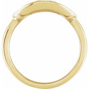 14K Yellow 1/10 CTW Natural Diamond Initial R Ring