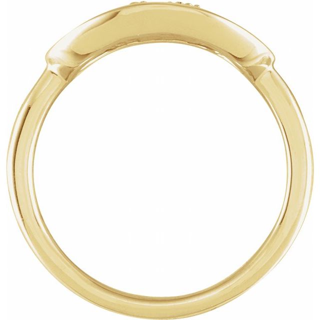 14K Yellow 1/10 CTW Natural Diamond Initial R Ring