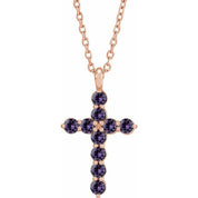 14K Rose Lab-Grown Alexandrite 16-18" Necklace