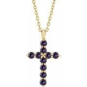 14K Yellow Lab-Grown Alexandrite 16-18" Necklace
