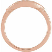 14K Rose 1/6 CTW Natural Diamond Initial W Ring