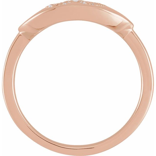 14K Rose 1/6 CTW Natural Diamond Initial W Ring