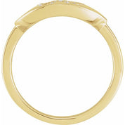 14K Yellow 1/6 CTW Natural Diamond Initial W Ring