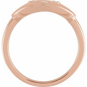 14K Rose .08 CTW Natural Diamond Initial V Ring