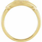 14K Yellow .08 CTW Natural Diamond Initial V Ring