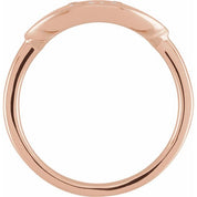 14K Rose 1/10 CTW Natural Diamond Initial U Ring