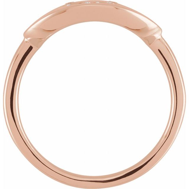 14K Rose 1/10 CTW Natural Diamond Initial U Ring