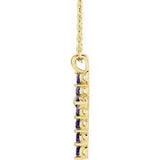 14K Yellow Lab-Grown Alexandrite 16-18" Necklace