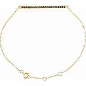 14K Yellow Natural Blue Sapphire 8" Bracelet