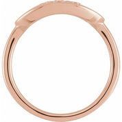 14K Rose 1/10 CTW Natural Diamond Initial Q Ring