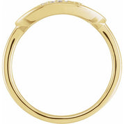 14K Yellow 1/10 CTW Natural Diamond Initial Q Ring