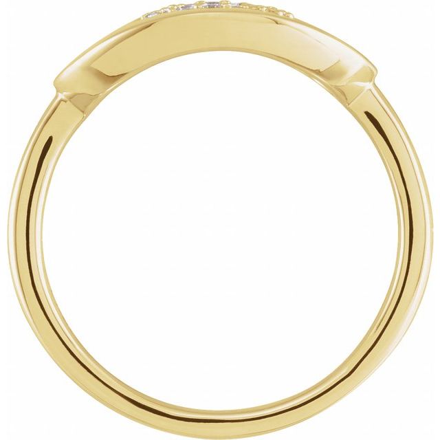 14K Yellow 1/10 CTW Natural Diamond Initial Q Ring