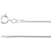 14K White 1 mm Wheat 16" Chain