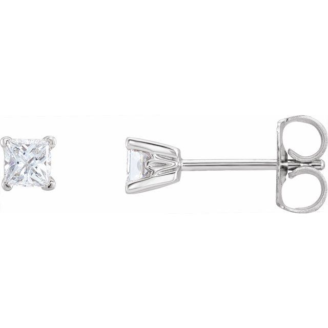 14K White Natural Diamond Earrings 1/3 CTW - Elegant Scroll Design