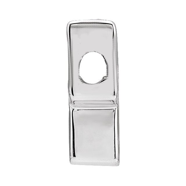 14K White Block Initial Q Slide Pendant