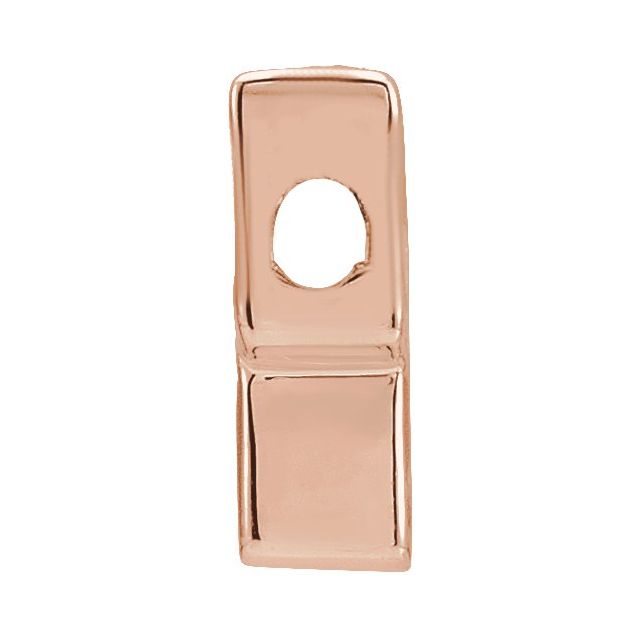 14K Rose Block Initial Q Slide Pendant
