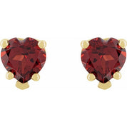 14K Yellow Natural Mozambique Garnet Stud Earrings