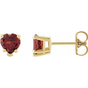 14K Yellow Natural Mozambique Garnet Stud Earrings