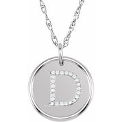 Sterling Silver .08 CTW Natural Diamond Posh Mommy? Initial D 18" Necklace
