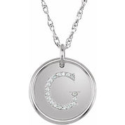 Sterling Silver 1/10 CTW Natural Diamond Posh Mommy? Initial G 18" Necklace