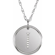 Sterling Silver .04 CTW Natural Diamond Posh Mommy? Initial I 18" Necklace