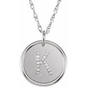 Sterling Silver .08 CTW Natural Diamond Posh Mommy? Initial K 18" Necklace