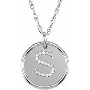 Sterling Silver 1/10 CTW Natural Diamond Posh Mommy? Initial S 18" Necklace