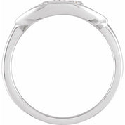 14K White 1/10 CTW Natural Diamond Initial N Ring