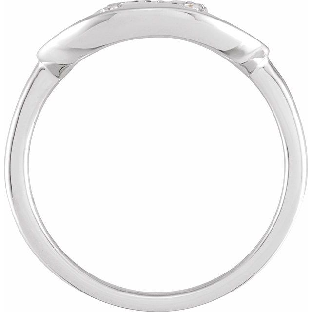 14K White 1/10 CTW Natural Diamond Initial N Ring
