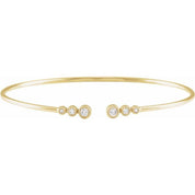 14K Yellow 1/4 CTW Natural Diamond Cuff 7" Bracelet