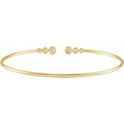 14K Yellow 1/4 CTW Natural Diamond Cuff 7" Bracelet