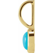 14K Yellow Natural Turquoise Charm/Pendant