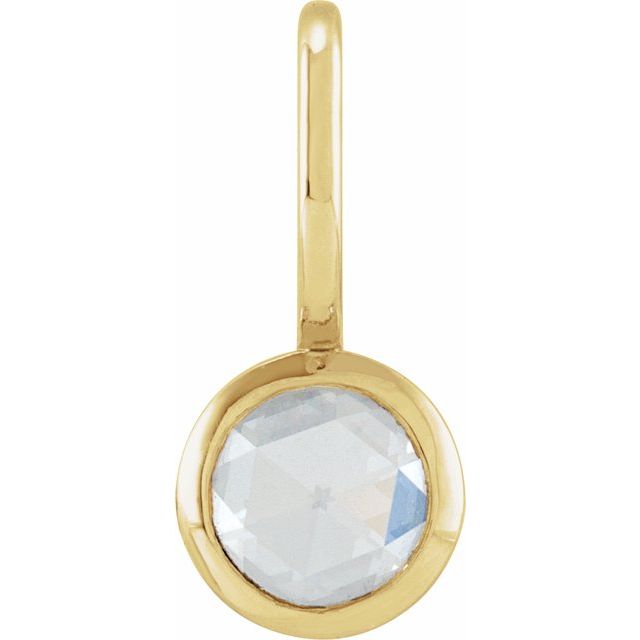 14K Yellow 1/3 CT Rose-Cut Natural Diamond Charm/Pendant