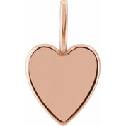 14K Rose Family is Forever Heart Charm/Pendant