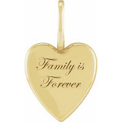 14K Yellow Family is Forever Heart Charm/Pendant
