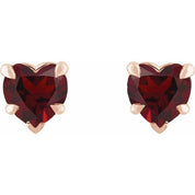 14K Rose Natural Mozambique Garnet Stud Earrings