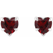 Platinum Natural Mozambique Garnet Stud Earrings