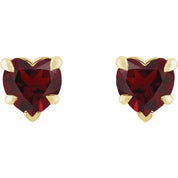 14K Yellow Natural Mozambique Garnet Stud Earrings