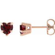 14K Rose Natural Mozambique Garnet Stud Earrings